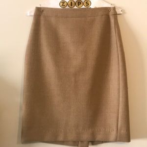 J Crew tan wool pencil skirt